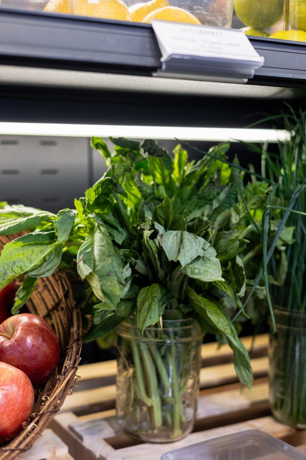 Locally sourced artisan goods on shelves